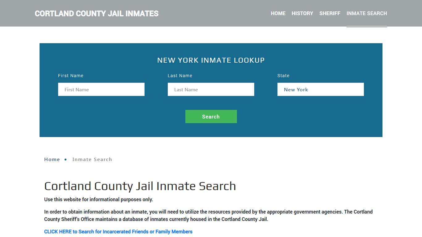 Cortland County, NY Detainee Lookup